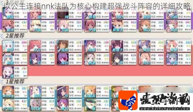 以公主连接nnk法队为核心构建超强战斗阵容的详细攻略
