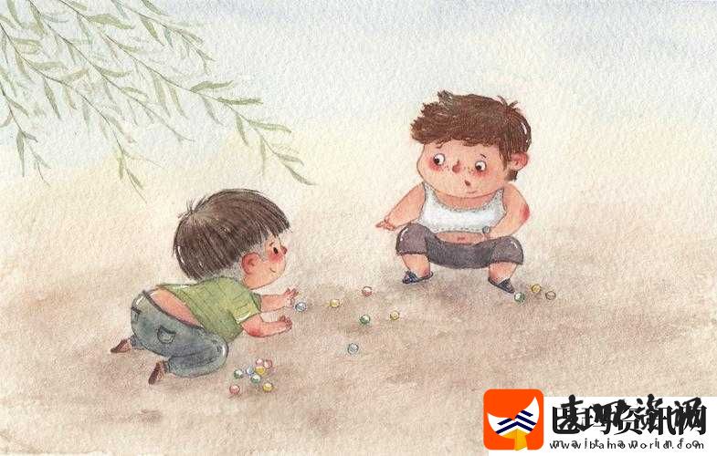 一小孩跟姐姐玩萝卜游戏