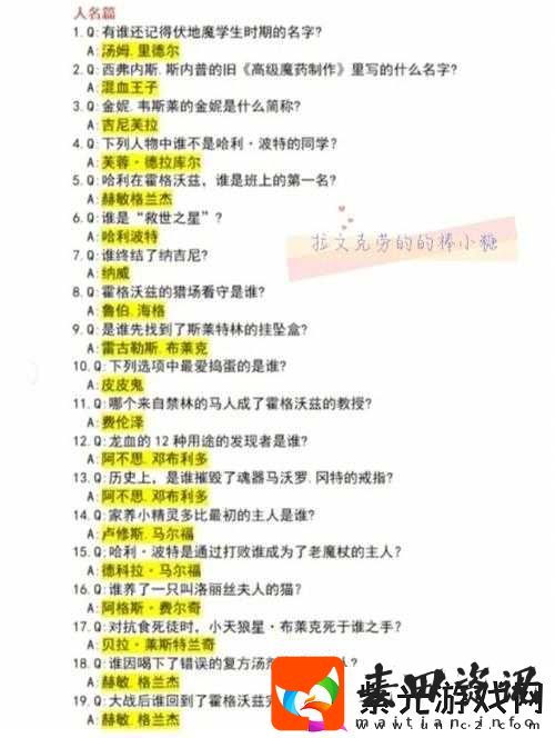 全面解析哈利波特魔法知识，问答答案大全与深度解读